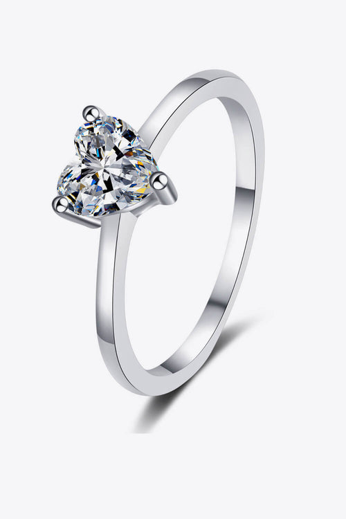 Lumina Heart 0.5 Carat Moissanite 925 Sterling Silver Cupid Solitaire Ring