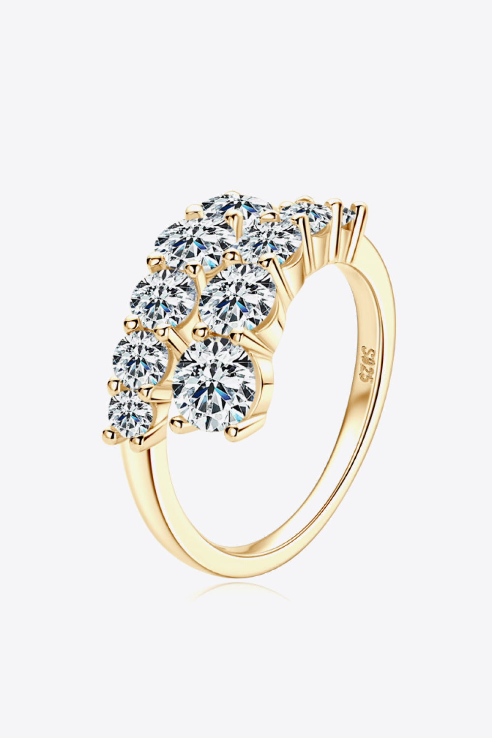 Sensa Moderna 3.26 Carat Moissanite 925 Sterling Silver Cluster Ring