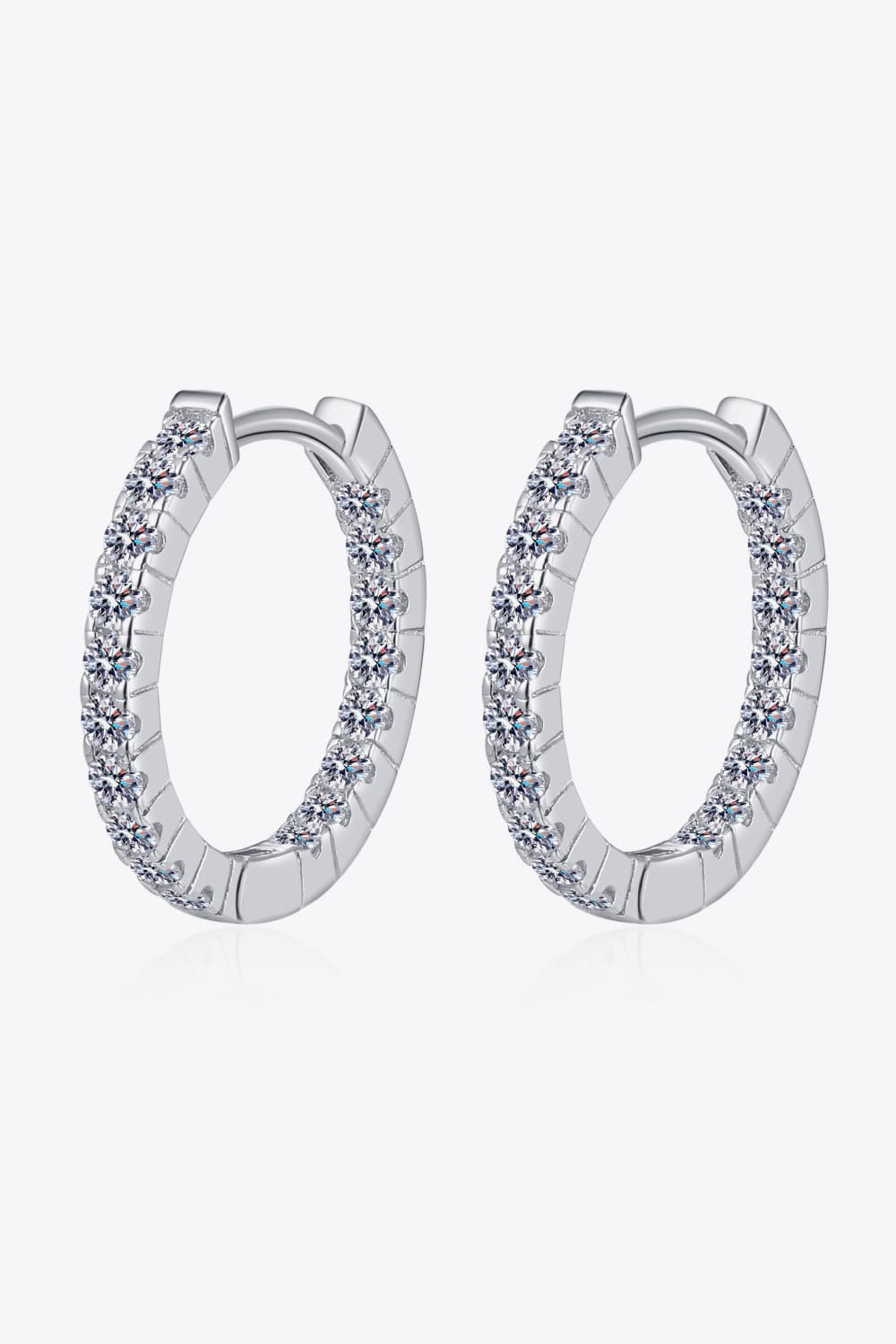 Sensa Moderna 0.9 Carat Moissanite 925 Sterling Silver Eternity Huggie Hoop Earrings