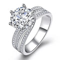 Sensa Moderna 3 Carat Moissanite 925 Sterling Silver Pavé Wing Solitaire Ring