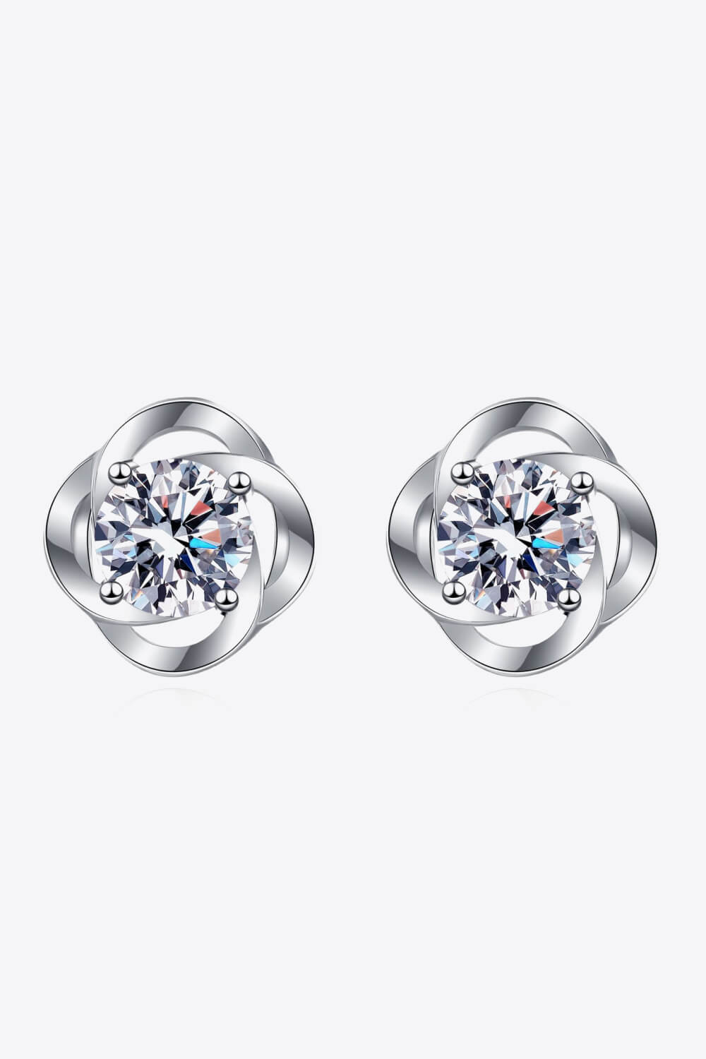 Sensa Moderna 0.3 Carat Moissanite 925 Sterling Silver Swirl Stud Earrings