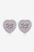Lumina Heart 1 Carat Moissanite 925 Sterling Silver Heart Stud Earrings