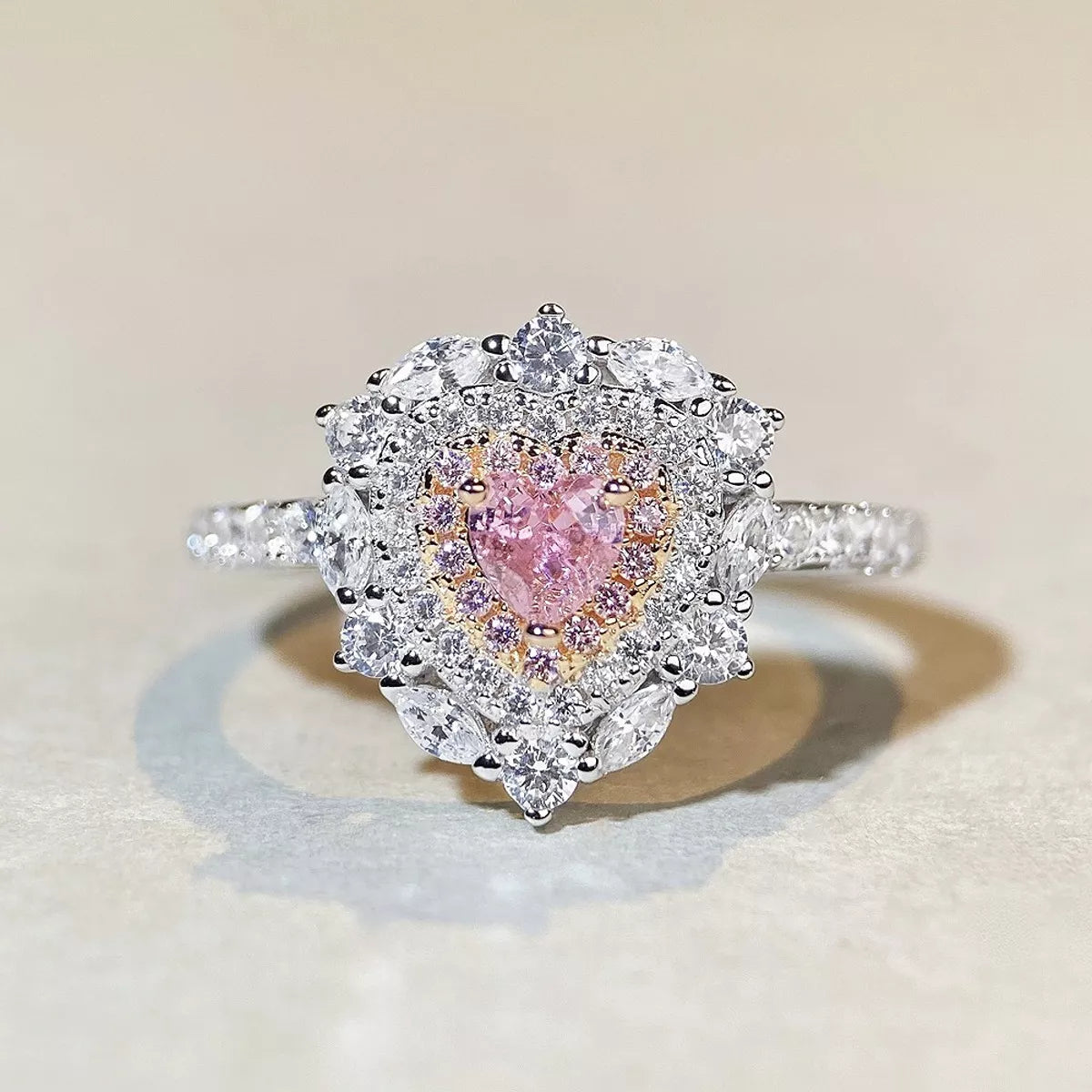 Lumina Heart Zircon 925 Sterling Silver Blush Pink Mon Amour Ring