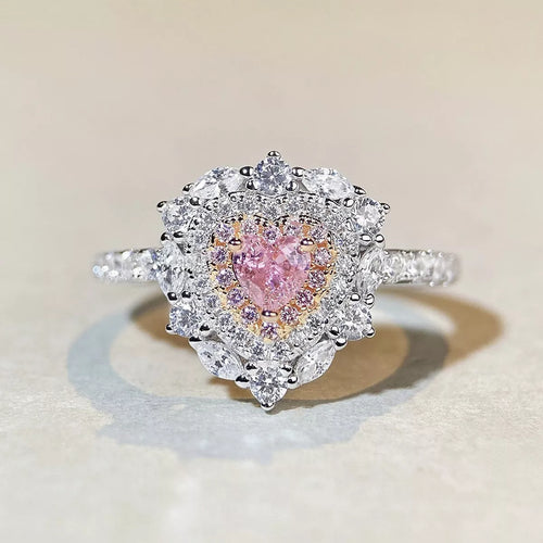 Lumina Heart Zircon 925 Sterling Silver Blush Pink Mon Amour Ring