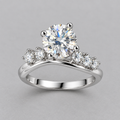 Sensa Moderna 2 Carat Moissanite 925 Sterling Silver Chevron Accent Ring