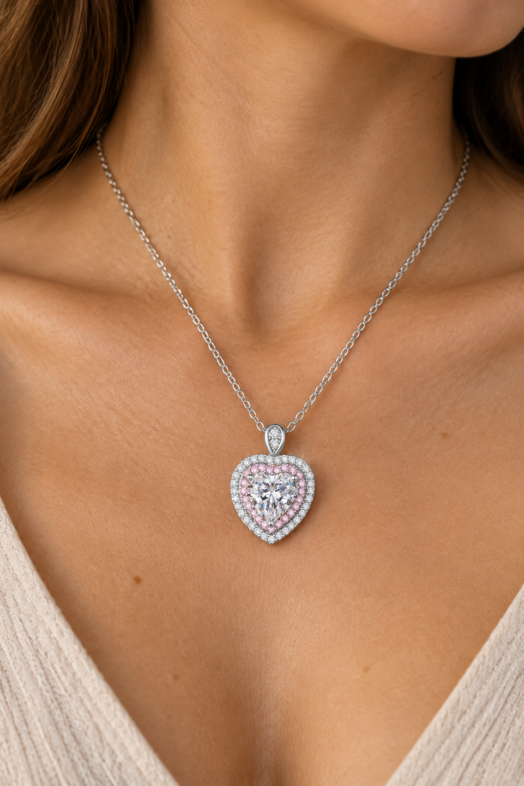Cupid Halo Necklace - Model