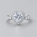 Lumina Heart 1 Carat Moissanite 925 Sterling Silver Cupid Halo Ring