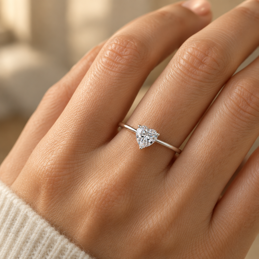 Cupid Solitaire Ring - Model