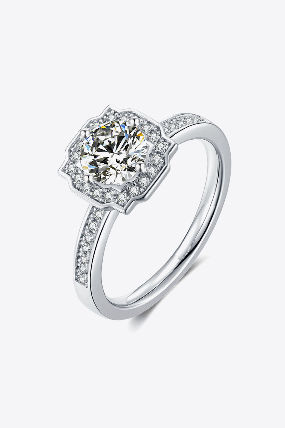Sensa Moderna 1 Carat Moissanite 925 Sterling Silver Prong Ring