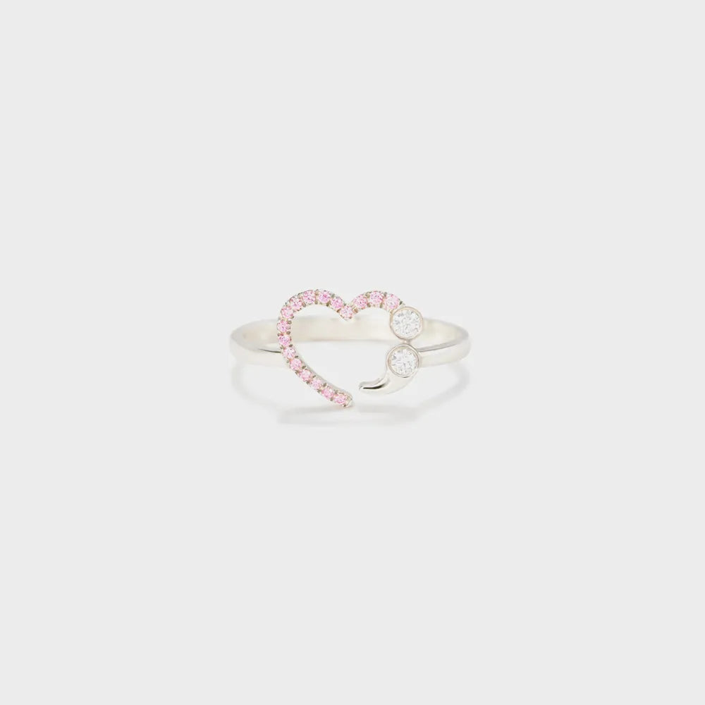 Lumina Heart Zircon 925 Sterling Silver Inlaid Heart Ring