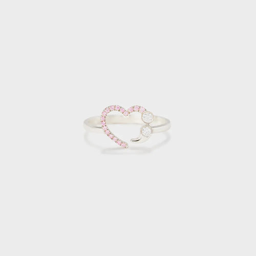 Lumina Heart Zircon 925 Sterling Silver Inlaid Heart Ring