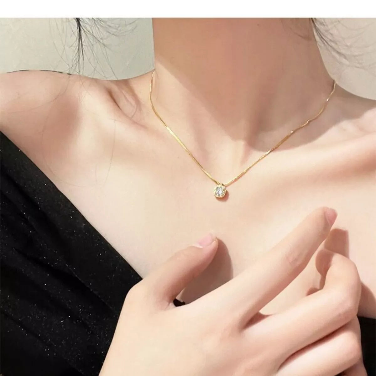 Sensa Moderna Zircon 925 Sterling Silver Drop Pendant Necklace
