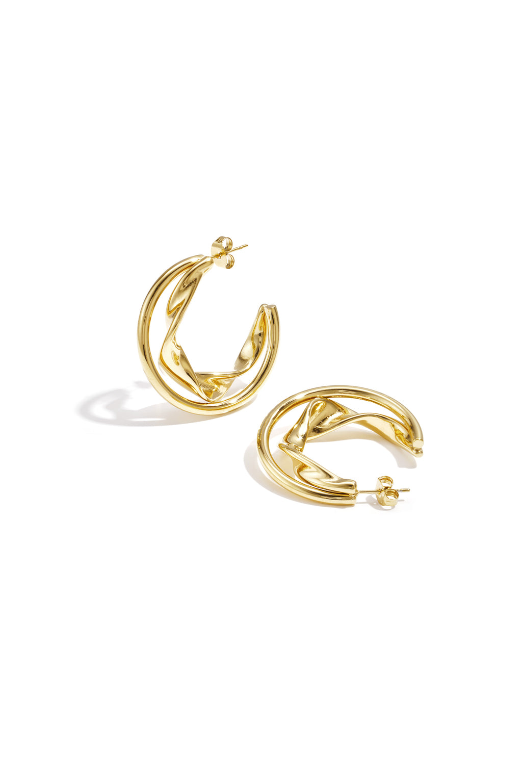 Sensa Moderna Double Twisted Chunky Hoop Earrings