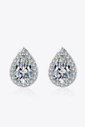 Sensa Moderna 2 Carat Moissanite 925 Sterling Silver Teardrop Stud Earrings