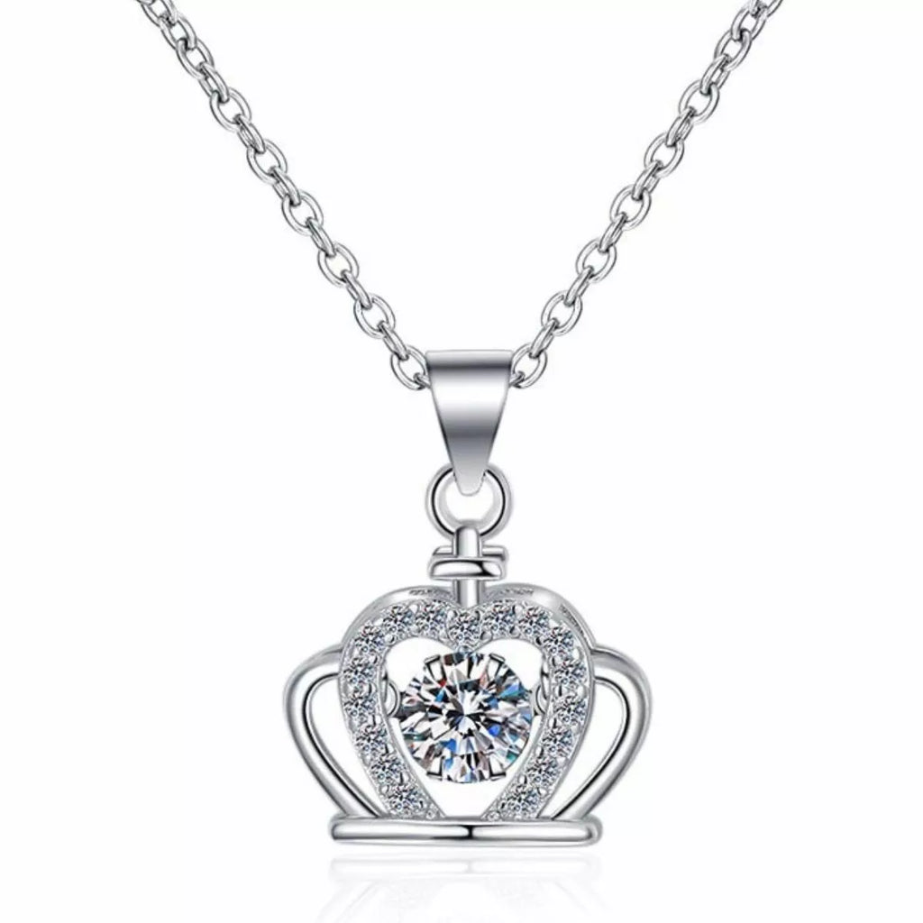 Sensa Moderna Zircon 925 Sterling Silver Crown Pendant Necklace