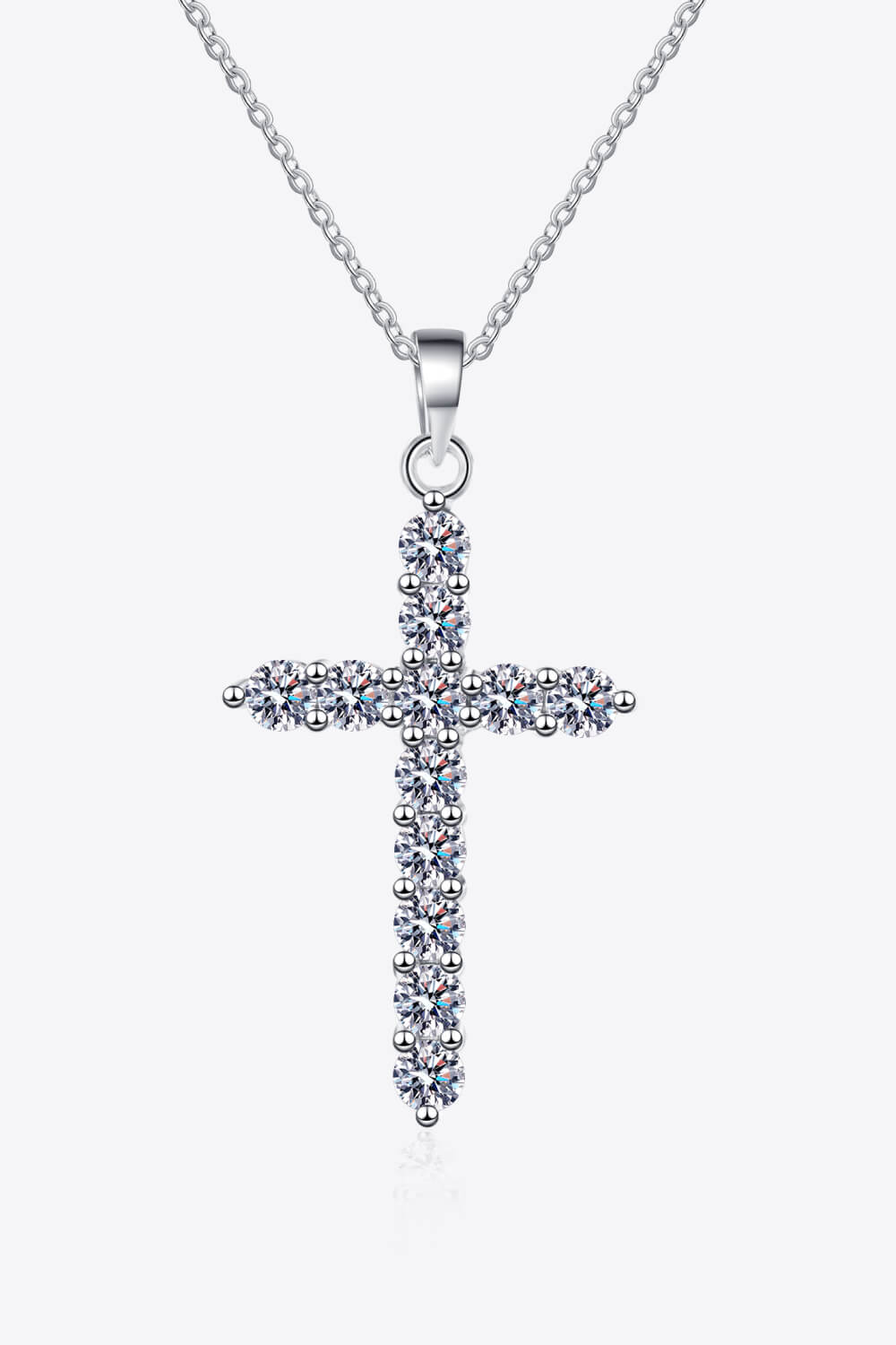 Sensa Moderna 3.6 Carat Moissanite 925 Sterling Silver Cross Necklace