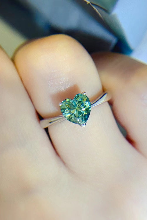 Lumina Heart 1 Carat Moissanite 925 Sterling Silver Cupid Solitaire Ring