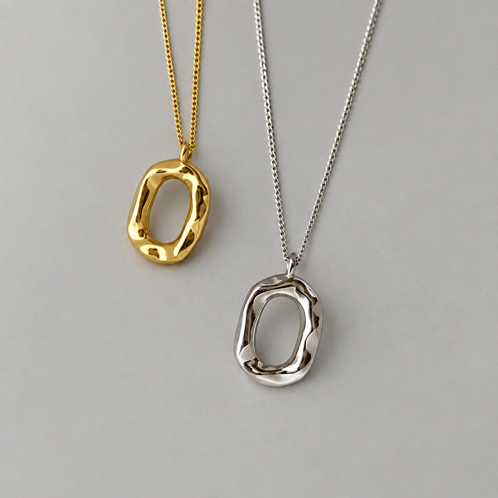 Geometric Hollow Pendant - Gray