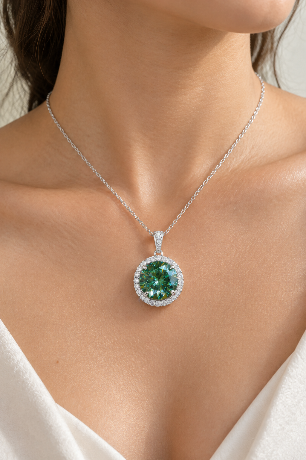 Green Moissanite Halo - Model