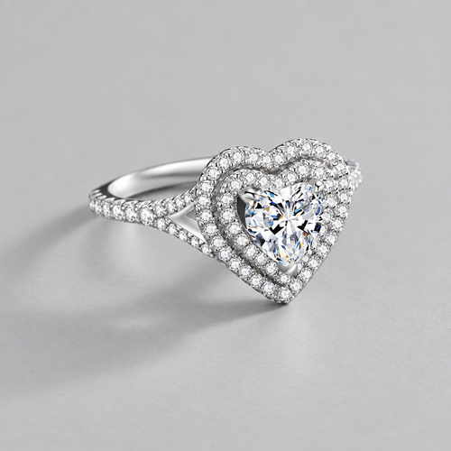 Lumina Heart 1 Carat Moissanite 925 Sterling Silver Beloved Ring