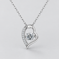 Lumina Heart 0.5 Carat Moissanite 925 Sterling Silver Mon Amour Pendant Necklace