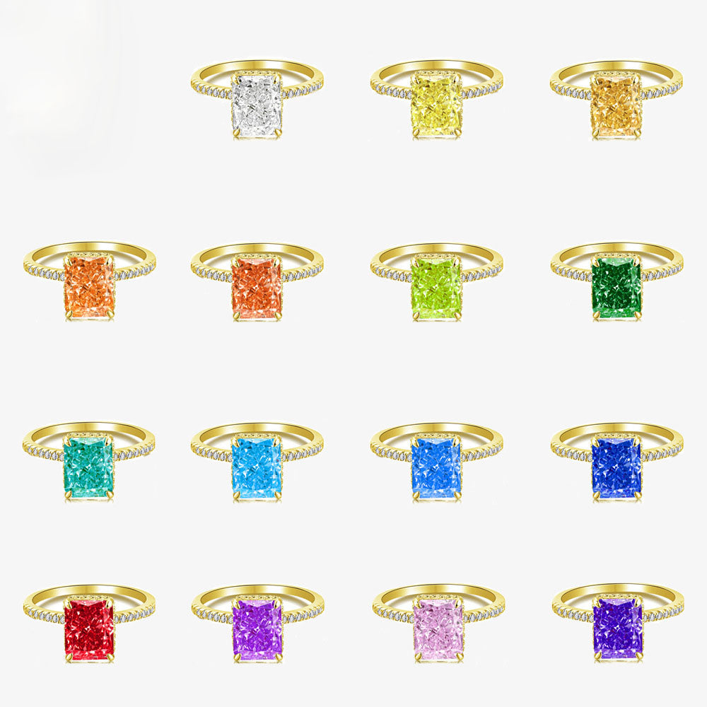 Lumina Splash Cubic Zirconia 925 Sterling Silver Baguette Ring