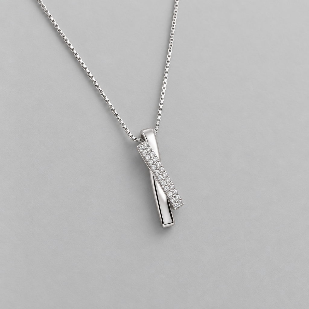 Silver Twist Pendant - Gray