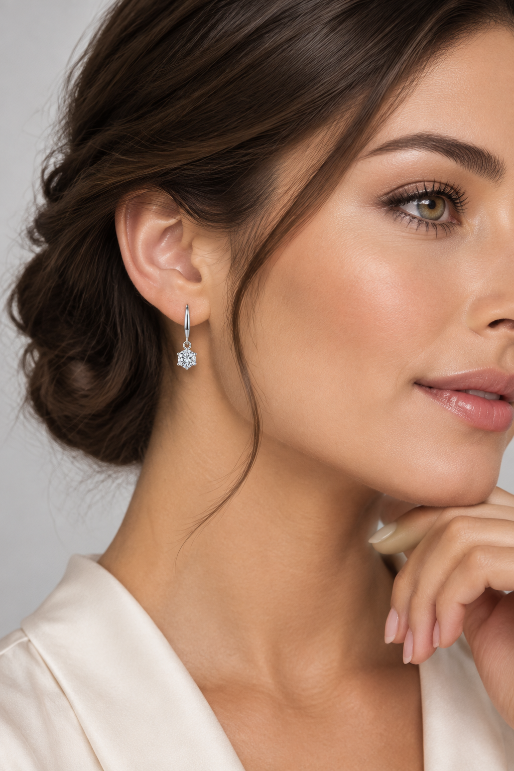 Six-Prong Drop Earrings - Short