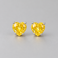 Lumina Heart 2 Carat Yellow Moissanite 925 Sterling Silver Cupid Earrings